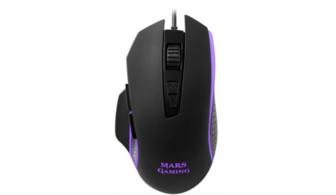 Mars Gaming MM018 Spēļu Pele ar Papildus Pogām / RGB / 4800 DPI / USB / Melna