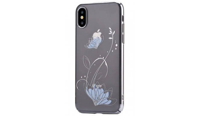 Devia Lotus Plastic Back Case With Swarovsky Crystals For Apple iPhone X / XS Silver