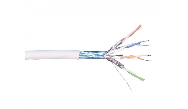 Keerdpaarkaabel Cat7 F/FTP 4x2x0,5 ühekiuline PiMF 23AWG LSZH Dca valge 500m/rull