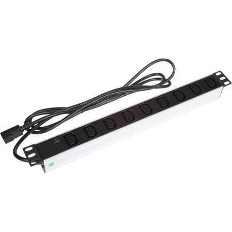PDU 19´´ 9xIEC320 C13, plug IEC320 C14, LED