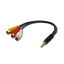 Üleminek 3.5mm (M) (4 pin) - 3xRCA (F) 0.25m, must