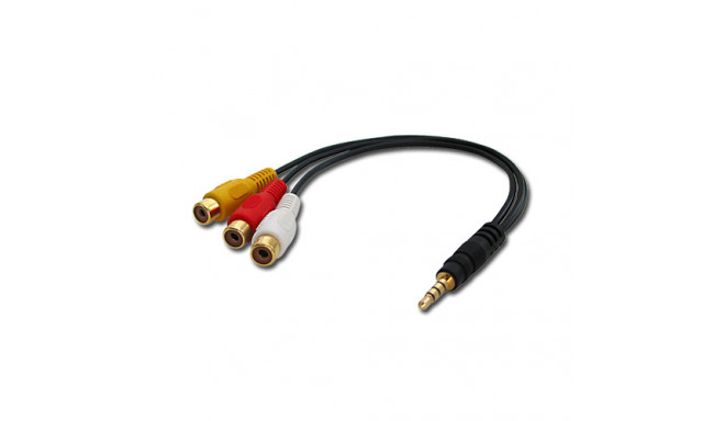 Üleminek 3.5mm (M) (4 pin) - 3xRCA (F) 0.25m, must