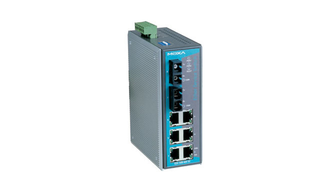 Unmanaged Ethernet switch with 6 10/100BaseT(X) ports, and 2 100BaseFX multi-mode ports with SC conn