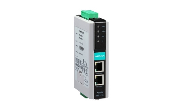 Modbus Serial to Ethernet Gateway, 1 port,  2 x 12-48 VDC toide, 0 kuni 55°C
