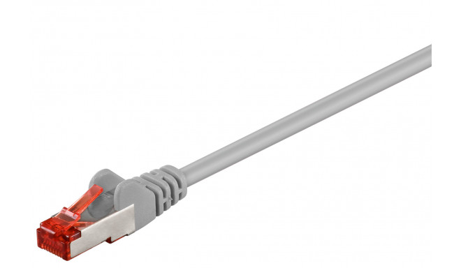 Cat6 Network cable, LS0H, S/FTP 2x shielded: PIMF + braid shield 2xRJ45 plug grey 20m