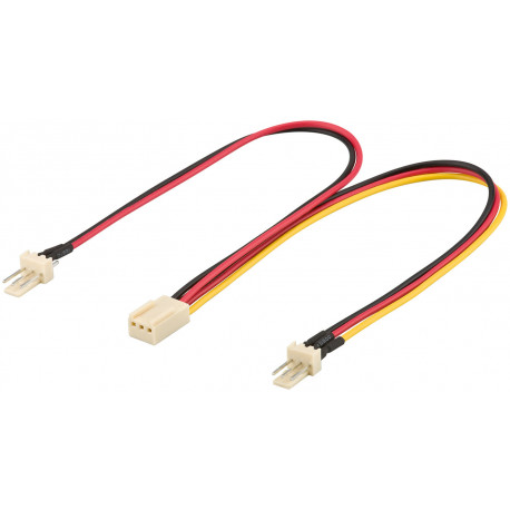 Internal fan power cable, 2x 3pin plug 1x3pin jack