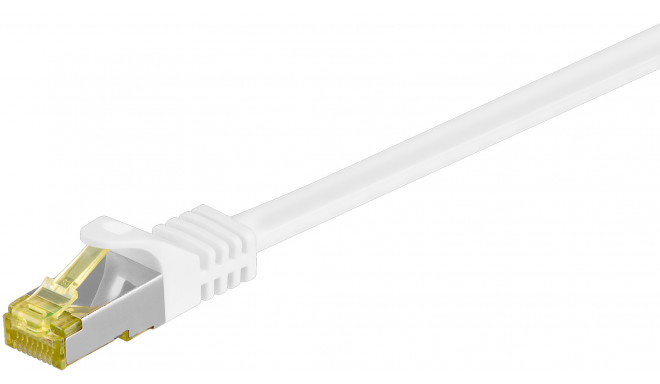 RJ45 Patch Cord CAT 6A S/FTP (PiMF), 500 MHz, with CAT 7 Raw Cable, white