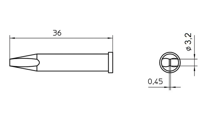XT CSL SOLDERING TIP CHISEL 3.2X0.45MM