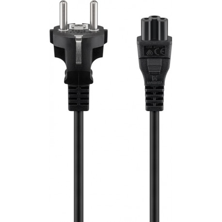 220V Toitekaabel 1.8m, must, CEE 7/7 - C5