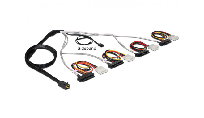 Mini SAS HD kaabel 0.5m (SFF-8643 > 4 x SAS SFF-8482 + toide)