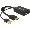 Üleminek HDMI (M) - Displayport 1.2 (F) 2160p, USB toide, 4Kx2K@30Hz, 2K@120Hz, must