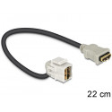 Keystone moodul: HDMI F / F, 110° nurgaga, kaabli pikkus 30cm, valge