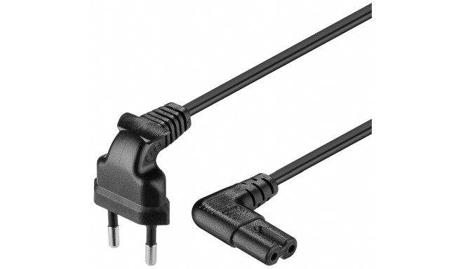 Power cable 0.3 m, black, Euro plug (Type C, CEE 7/16) > Device jack C7