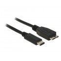 USB-C kaabel C - Micro B 0.5m, USB 3.1 10Gbps, 3A, must