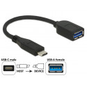 Üleminek USB-C (M) - USB 3.1 A (F) 0.1m, must, Premium (Gen2-10Gb)
