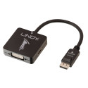 Üleminek Displayport (M) - HDMI (F), VGA (F), DVI-D (F) 4K@30Hz 0.15m (korraga töötab üks väljund), 