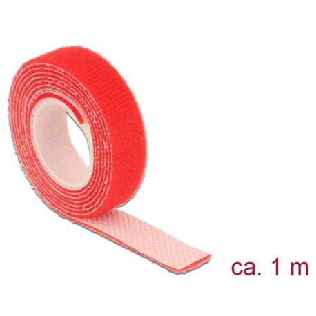 Delock Hook-and-loop fasteners L 1 m x W 13 mm roll red