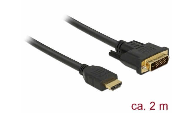 Delock HDMI to DVI 24+1 cable bidirectional 2 m