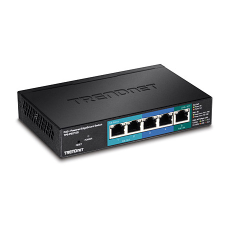 5-Port Gigabit PoE+ Powered EdgeSmart Switch with PoE Pass Through (15W)