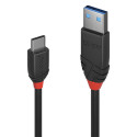 USB-C kaabel C - A 0.5m, USB 3.1, 10Gbps, 3A, Black Line