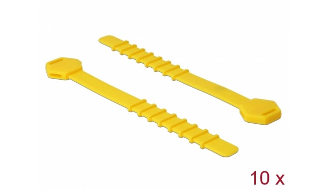 Delock Silicone Cable Ties reusable 10 pieces yellow
