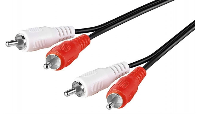 2xRCA kaabel 2.5m, must
