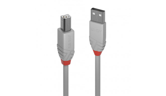 USB 2.0 kaabel A - B 5.0m, ANTHRA, hall