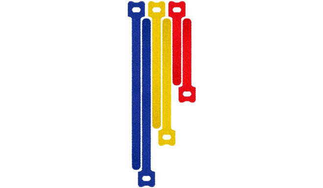 Kaablisidemed 6tk hoop-loop, värvilised