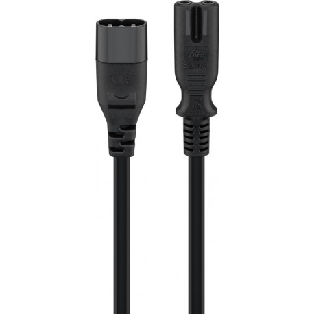 220V Toitekaabel 2.0m, must, C7 - C8