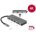 USB-C dock: 1x HDMI 4K, 2x USB 2.0, 1x USB 3.0, 1x USB-C PD, SD pesad, sobib ka nutiseadmetele ja ma