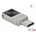 Mälupulk USB-C 16 GB, metallist korpus, hõbedane