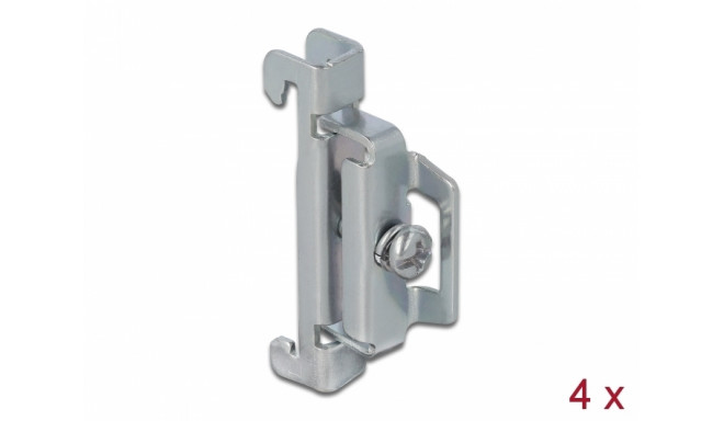 Delock DIN Rail End Clamp Stainless Steel screwable 4 pieces