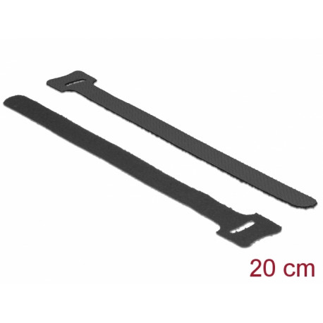 Delock Hook-and-loop fasteners L 200 mm x W 12 mm 10 pieces black