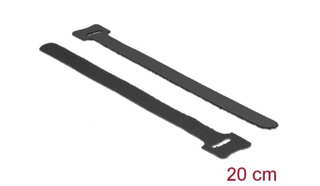 Delock Hook-and-loop fasteners L 200 mm x W 12 mm 10 pieces black