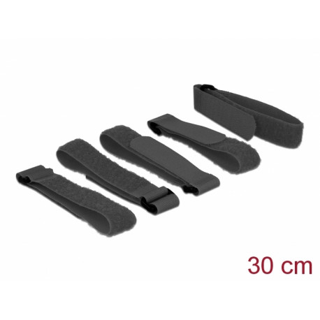 Delock Hook-and-loop fasteners L 300 mm x W 20 mm 5 pieces with loop black