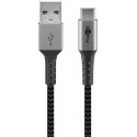 USB-C kaabel C - A 1.0m, metallist pistik, tekstiilist