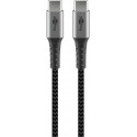 USB-C kaabel 2.0m, metallist pistik, tekstiilist