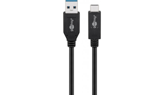 USB-C cable 1.0m, USB 3.1 Gen 2, 3A, black