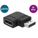 Adapter DisplayPort 1.4 (M) - (F) 90° nurgaga paremale