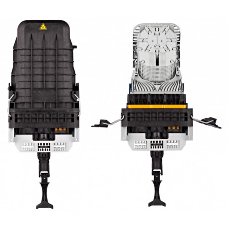 TENIO™ Small Fiber Optic Splice Closure, Gel Cable sealing, no pre-installed trays, with test valve