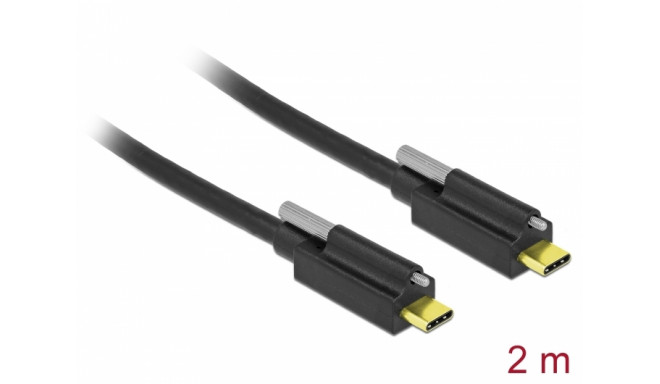 Delock Cable SuperSpeed USB 10 Gbps (USB 3.2 Gen 2) USB Type-C™ male > USB Type-C™ male with screw o