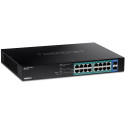 PoE Switch: 16 x 10/100/1000Mbps PoE+, 2x SFP, räkitav, 240W