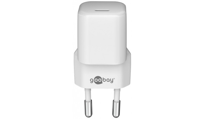 USB laadija 1 x USB-C PD, 100 - 240V > 5V, 3A, 30W, nano, kiirlaadija,valge