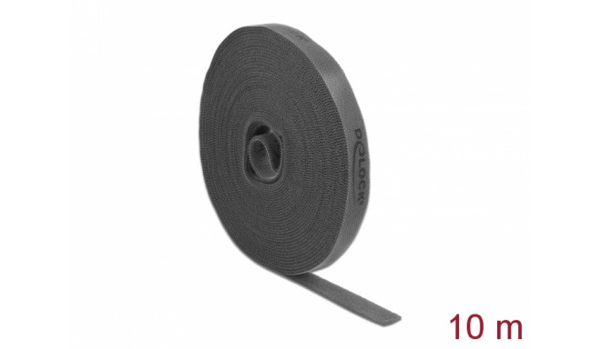 Delock Hook-and-loop tape on roll L 10 m x W 15 mm grey