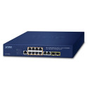 Switch: 8 x 10/100/1000Mbps PoE+, 2 x 10/100/1000Mbps, 2 x SFP, 1 x RJ-45 console, L2+/L4