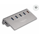 USB 3.2 hub, 5 porti, hall, kuni 10Gbps, lisatoitega