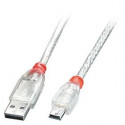 CABLE USB2 A TO MINI-B 2M/TRANSPARENT 41783 LINDY