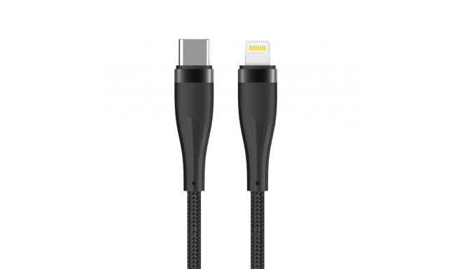 Maxlife MXUC-08 cable USB-C - Lightning 1,0 m 27W black nylon