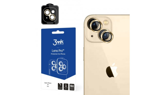 3mk hybrid glass Lens Protection Pro for camera for iPhone 14 6,1" gold