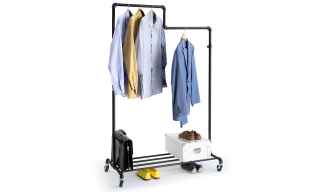 Tatkraft Tube Heavy Duty Clothes Rail with Shoe Rack, 2 Levels for Optimal Clothes Organization with